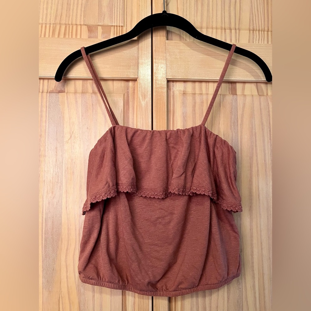 American Eagle ruffled crop top size XS